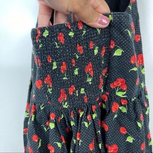 Urban Outfitters Mamie Linen Cherry Print Halter Mini Dress Pin Up Size Small - Picture 7 of 12